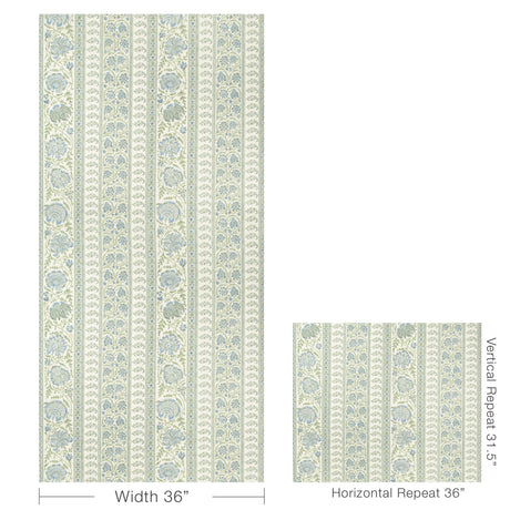 Lee Jofa INDIENNES STRIPE WP SEA Wallpaper