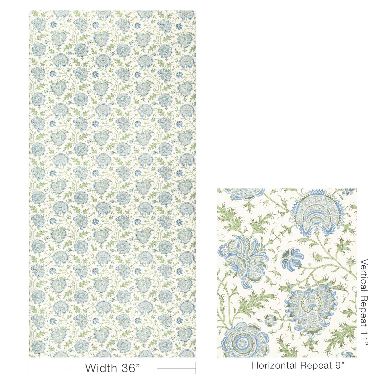 Lee Jofa INDIENNES FLORAL WP SEA Wallpaper