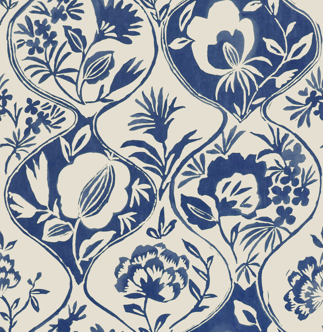 Lee Jofa CALATHEA PAPER INDIGO Wallpaper