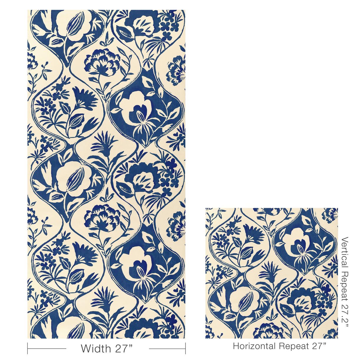 Lee Jofa CALATHEA PAPER INDIGO Wallpaper