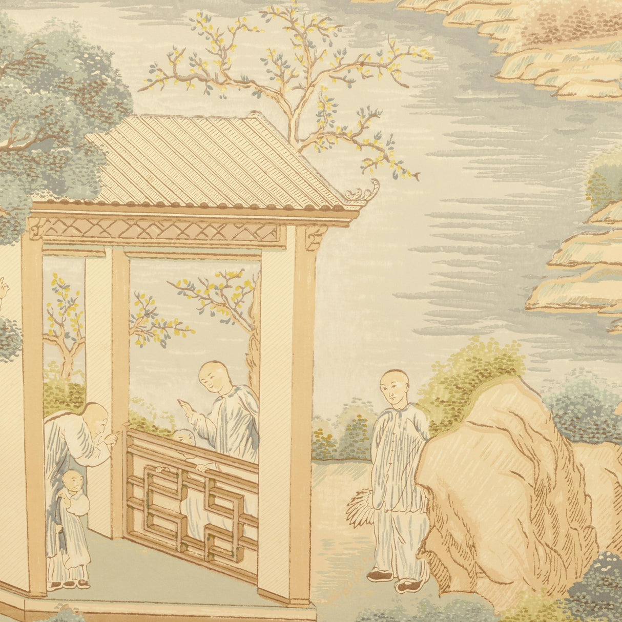 Lee Jofa TARIM RIVER PAPER AQUA Wallpaper