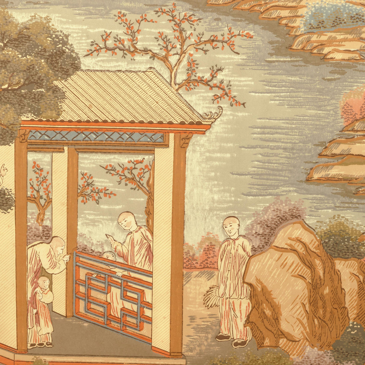 Lee Jofa TARIM RIVER PAPER MULTI Wallpaper