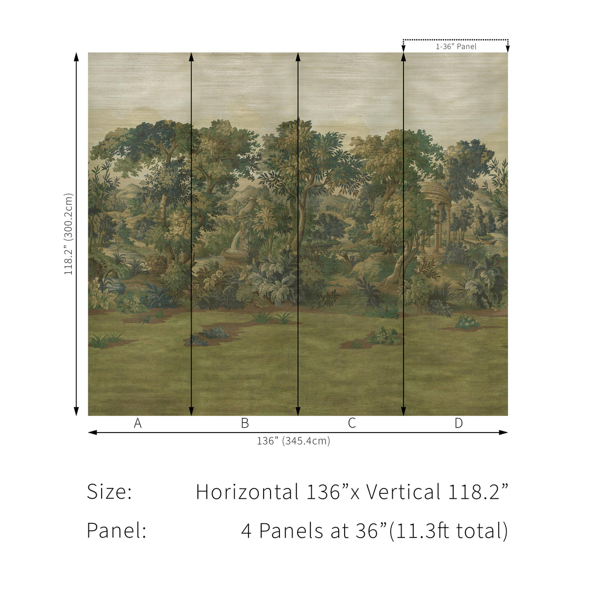 Lee Jofa KINGSLEY MURAL GC VERDURE Wallpaper