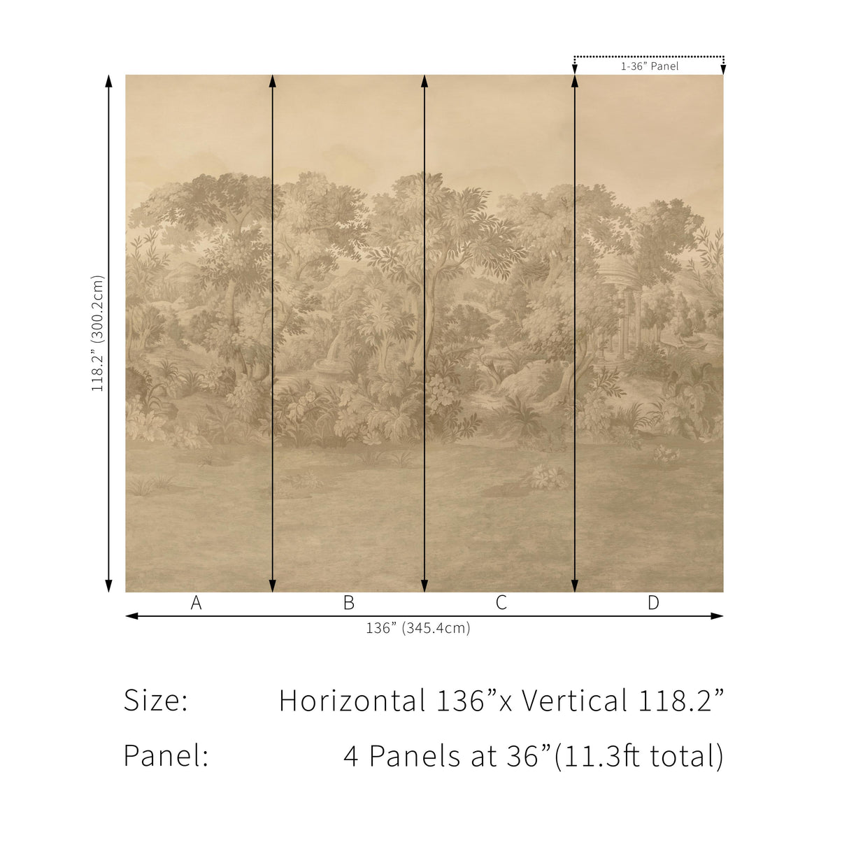 Lee Jofa KINGSLEY MURAL PW BEIGE Wallpaper