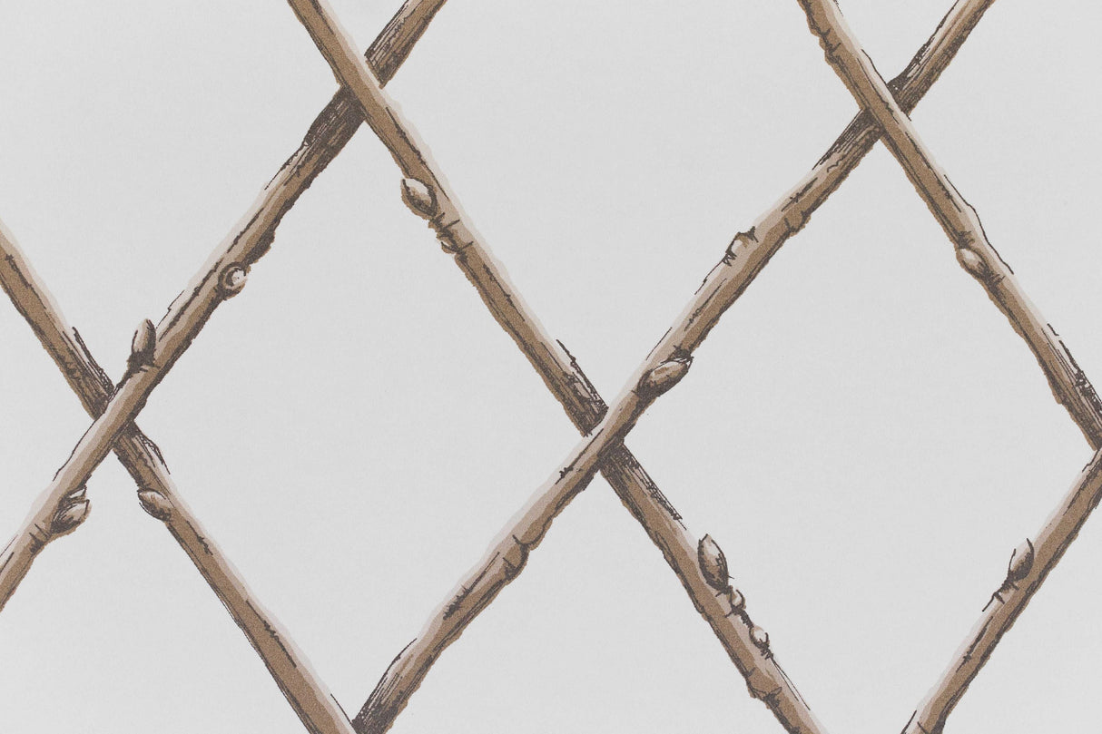 Lee Jofa BARE TWIG TRELLIS WP BROWN Wallpaper