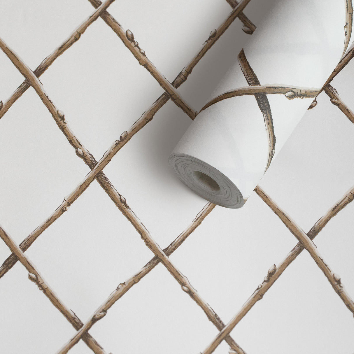 Lee Jofa BARE TWIG TRELLIS WP BROWN Wallpaper