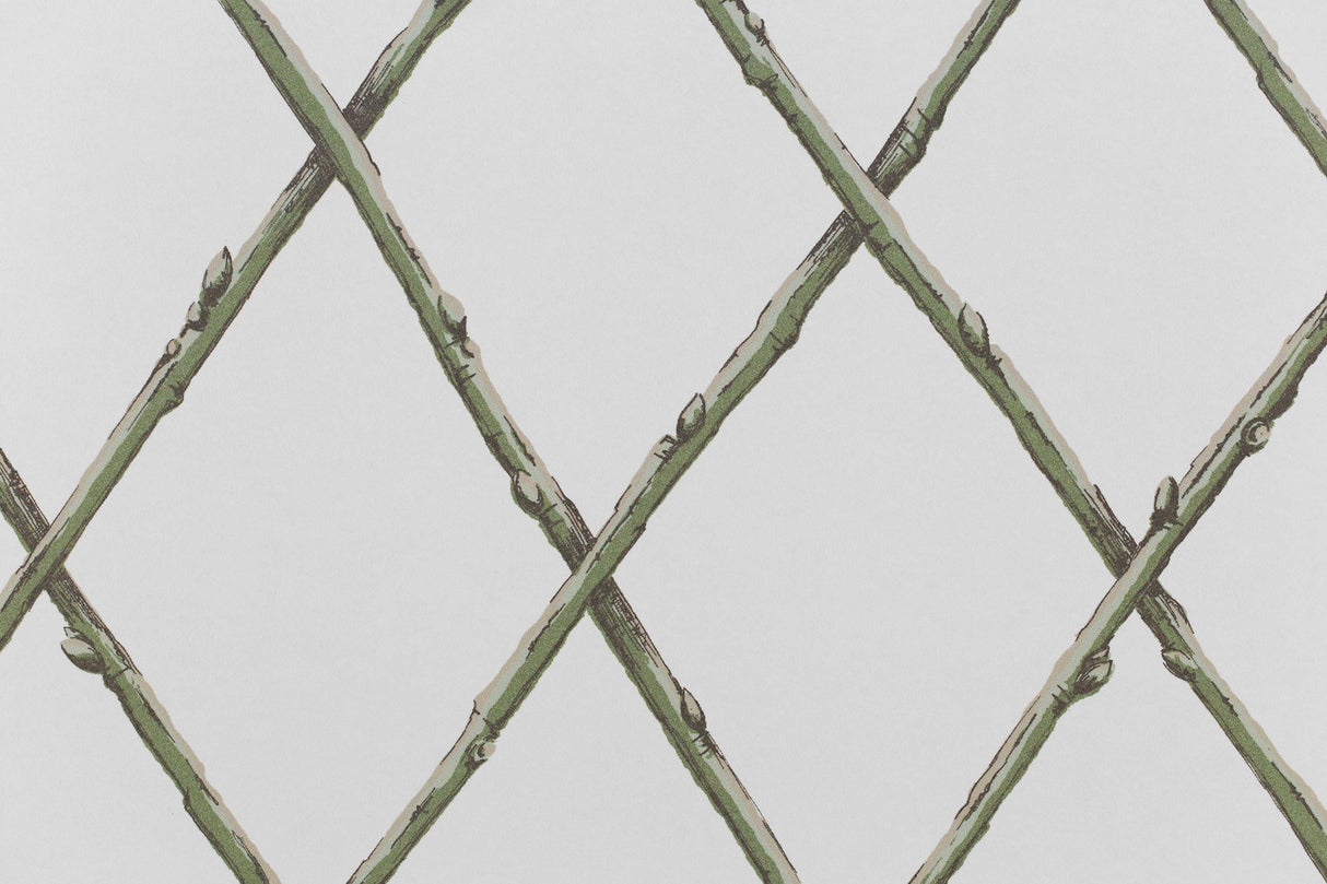 Lee Jofa BARE TWIG TRELLIS WP GREEN Wallpaper