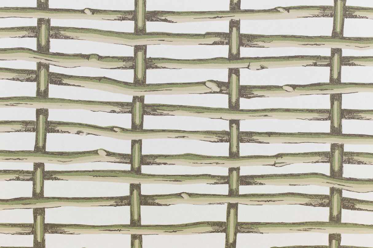 Lee Jofa TWIG FENCE WP GREEN Wallpaper