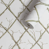 Lee Jofa TWIG TRELLIS WP GREEN Wallpaper