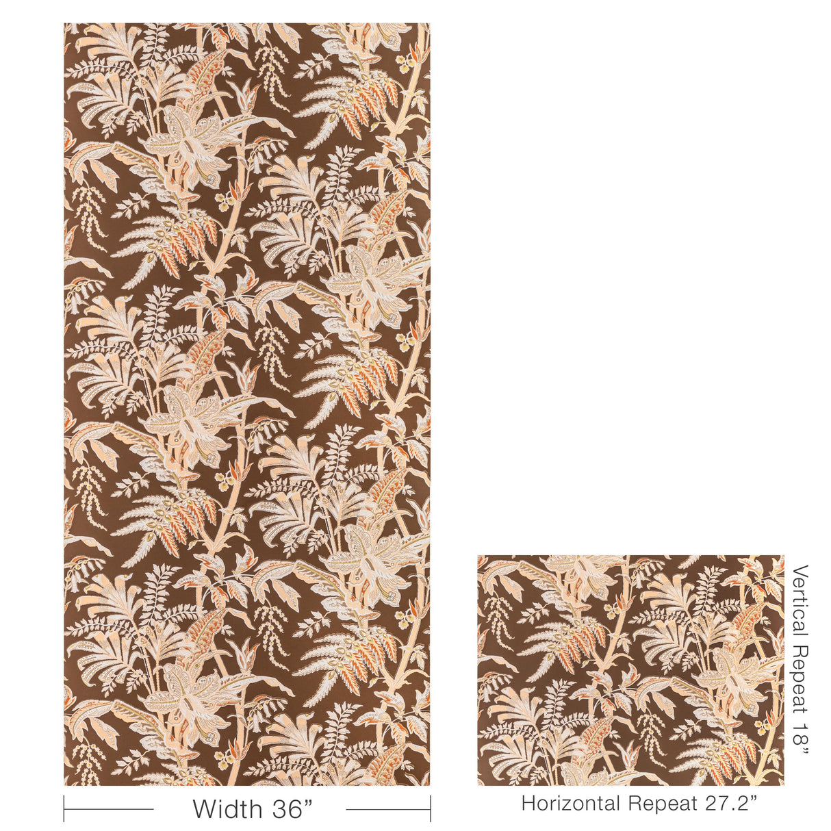 Brunschwig & Fils SEYCHELLES MOCHA Wallpaper