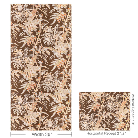 Brunschwig & Fils SEYCHELLES MOCHA Wallpaper