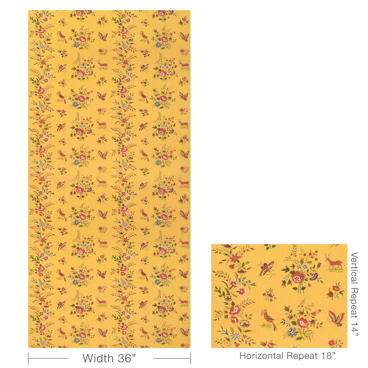 Brunschwig & Fils AUREL GOLD/RED Wallpaper