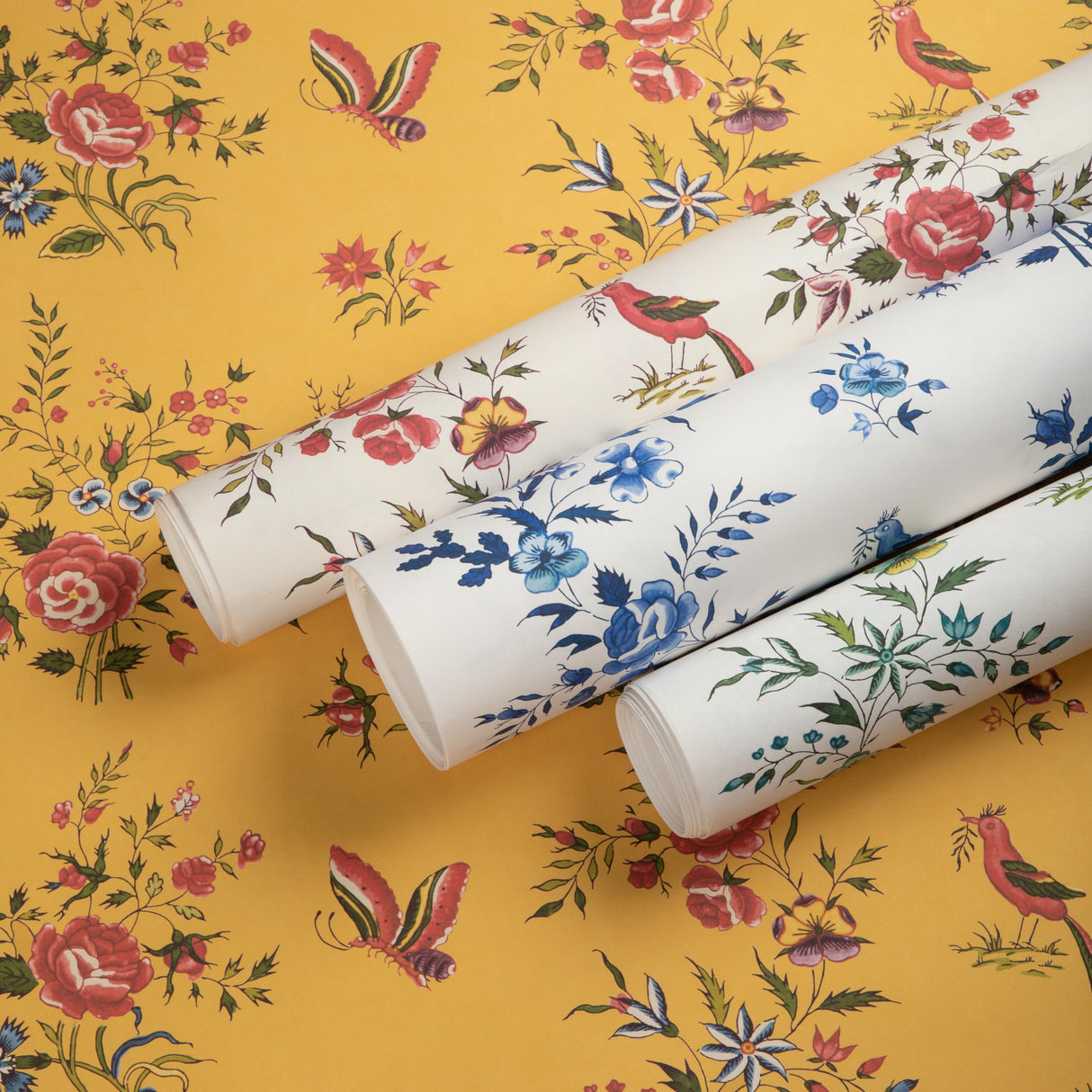 Brunschwig & Fils AUREL GOLD/RED Wallpaper