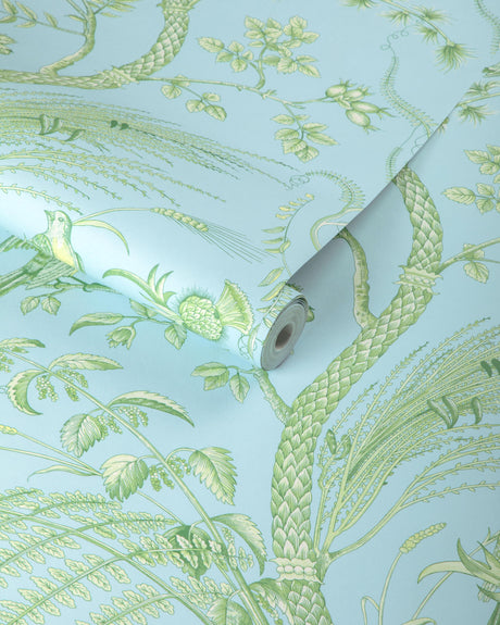 Brunschwig & Fils BIRD AND THISTLE II SKY Wallpaper