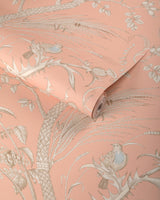 Brunschwig & Fils BIRD AND THISTLE II PEACH Wallpaper
