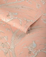 Brunschwig & Fils BIRD AND THISTLE II PEACH Wallpaper