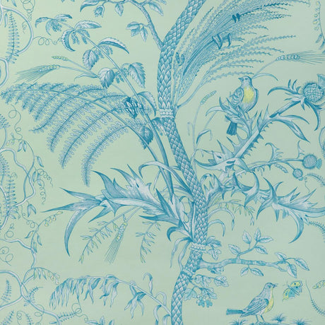 Brunschwig & Fils BIRD AND THISTLE II MINT Wallpaper