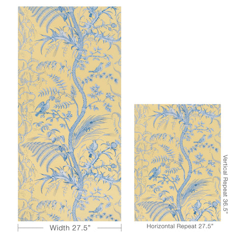 Brunschwig & Fils BIRD AND THISTLE II SUN Wallpaper
