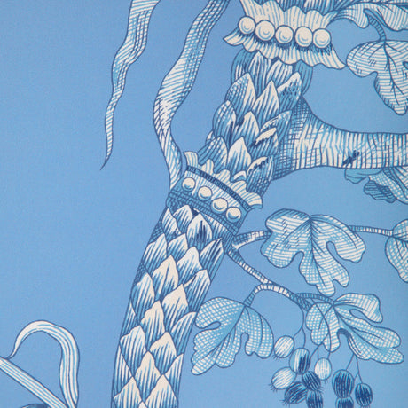 Brunschwig & Fils BIRD AND THISTLE II BLUE Wallpaper