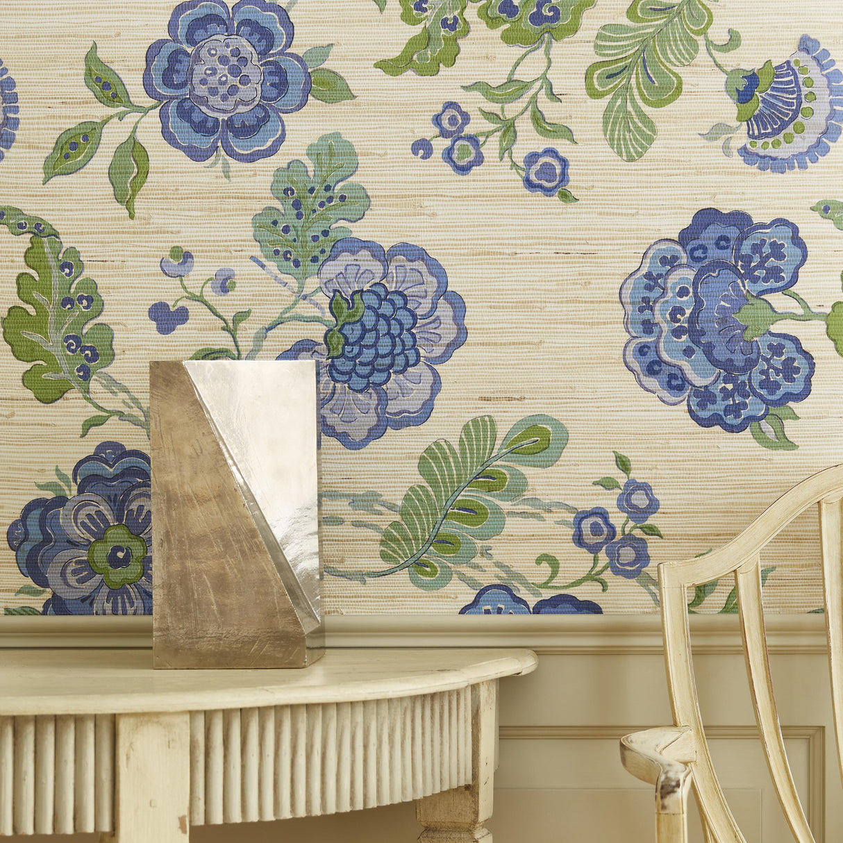 Lee Jofa SOMERSET GRASSCLOTH BLUE Wallpaper