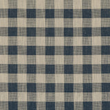 Baker Lifestyle BLOCK CHECK INDIGO Upholstery Fabric