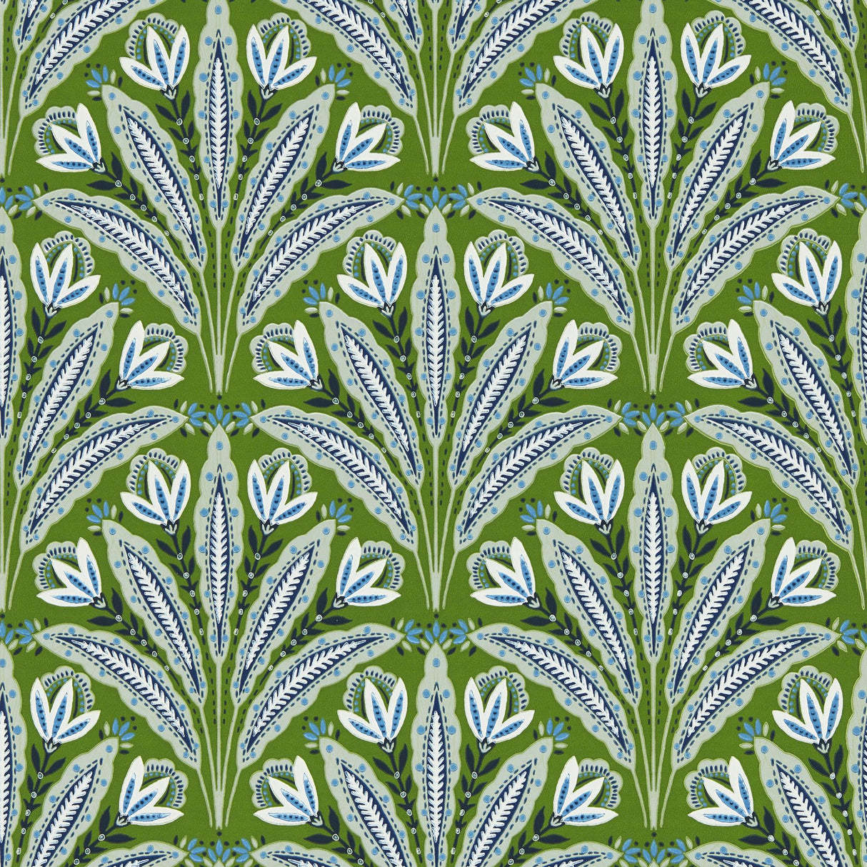 Clarke & Clarke ATTINGHAM COBALT GREEN WP Wallpaper