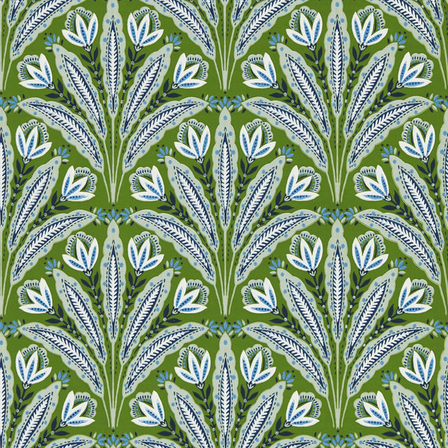 Clarke & Clarke ATTINGHAM COBALT GREEN WP Wallpaper