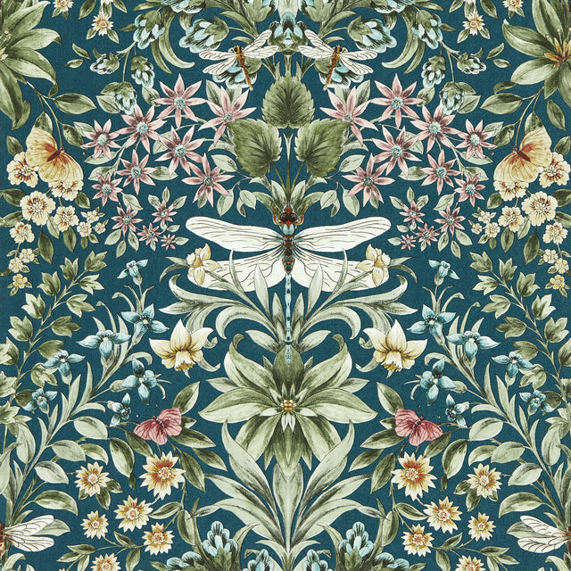 Clarke & Clarke MIRABELL TEAL WP Wallpaper