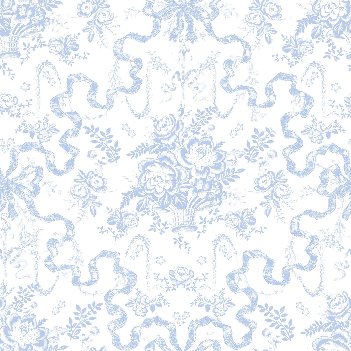A-Street Prints Fairytale Blissful Blue Toile Wallpaper