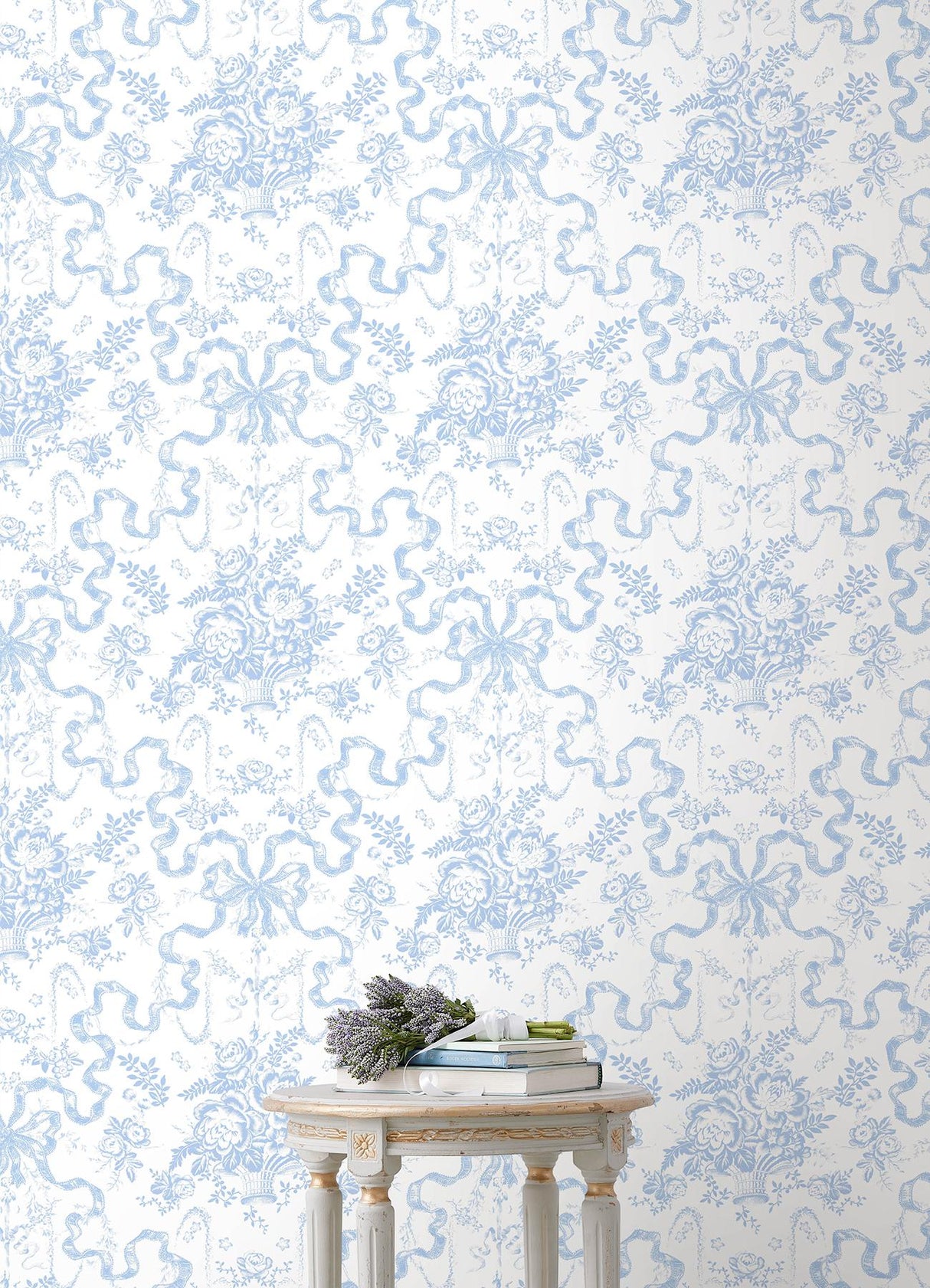 A-Street Prints Fairytale Blissful Blue Toile Wallpaper