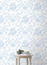 A-Street Prints Fairytale Blissful Blue Toile Wallpaper