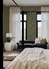 Brewster Home Fashions Chris Loves Julia Chris Loves Julia NuWallpaper Melograno Moss Wallpaper