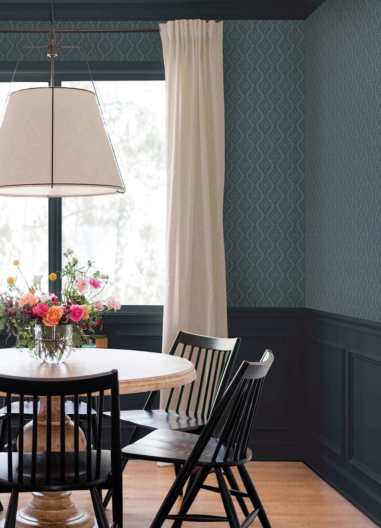 Brewster Home Fashions Chris Loves Julia Chris Loves Julia NuWallpaper Nova Blue Smoke Wallpaper