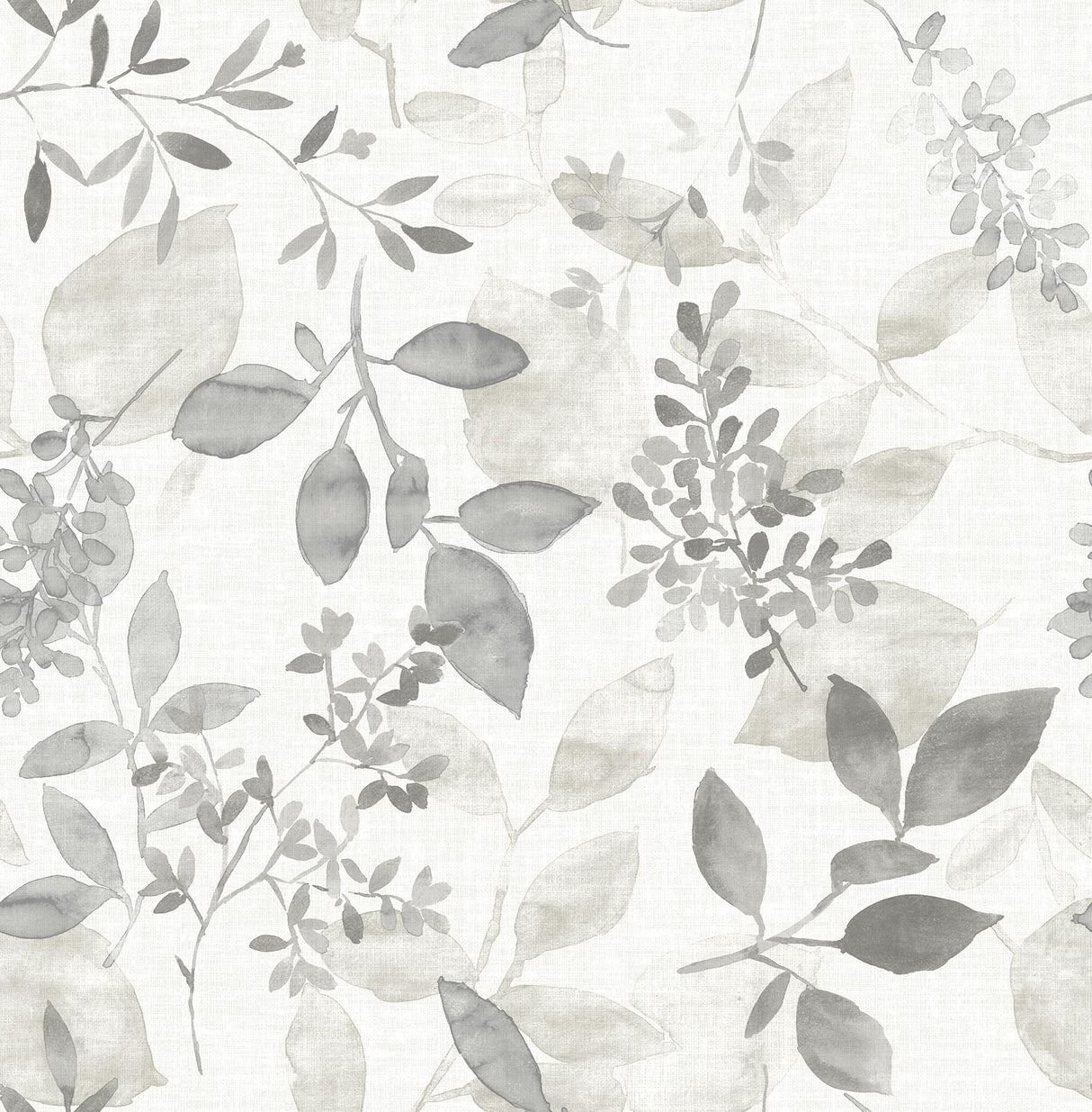 Brewster Home Fashions NuWallpaper None Leaves Grey Wallpaper