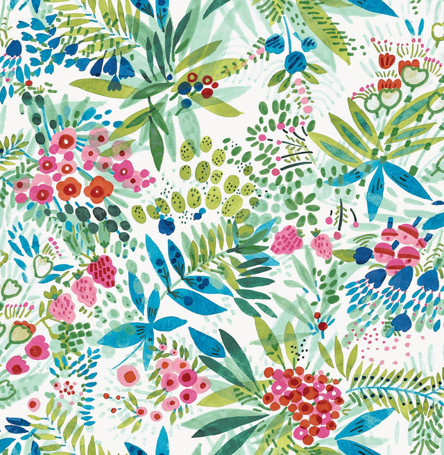 Brewster Home Fashions NuWallpaper None Flowers Brights Wallpaper