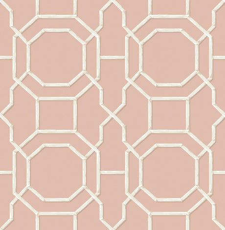 Brewster Home Fashions NuWallpaper None Geometrics Salmon Wallpaper