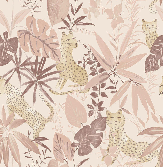 Brewster Home Fashions NuWallpaper None Leaves Rose Wallpaper