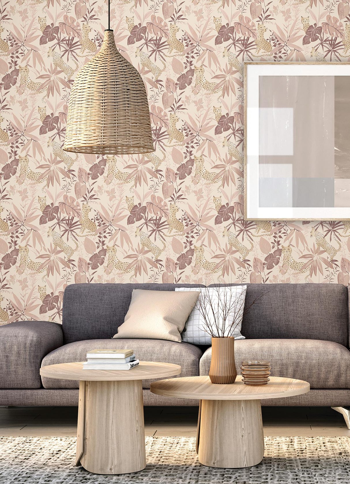 Brewster Home Fashions NuWallpaper None Leaves Rose Wallpaper