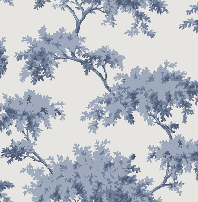 Brewster Home Fashions NuWallpaper None Trees Denim Wallpaper