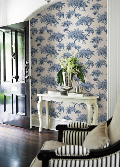 Brewster Home Fashions NuWallpaper None Trees Denim Wallpaper