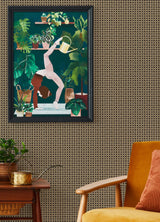 Brewster Home Fashions NuWallpaper None Brick, Wood & Stone Honey Wallpaper