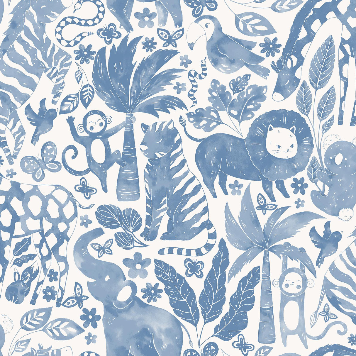 Brewster Home Fashions NuWallpaper None Birds Blue Wallpaper