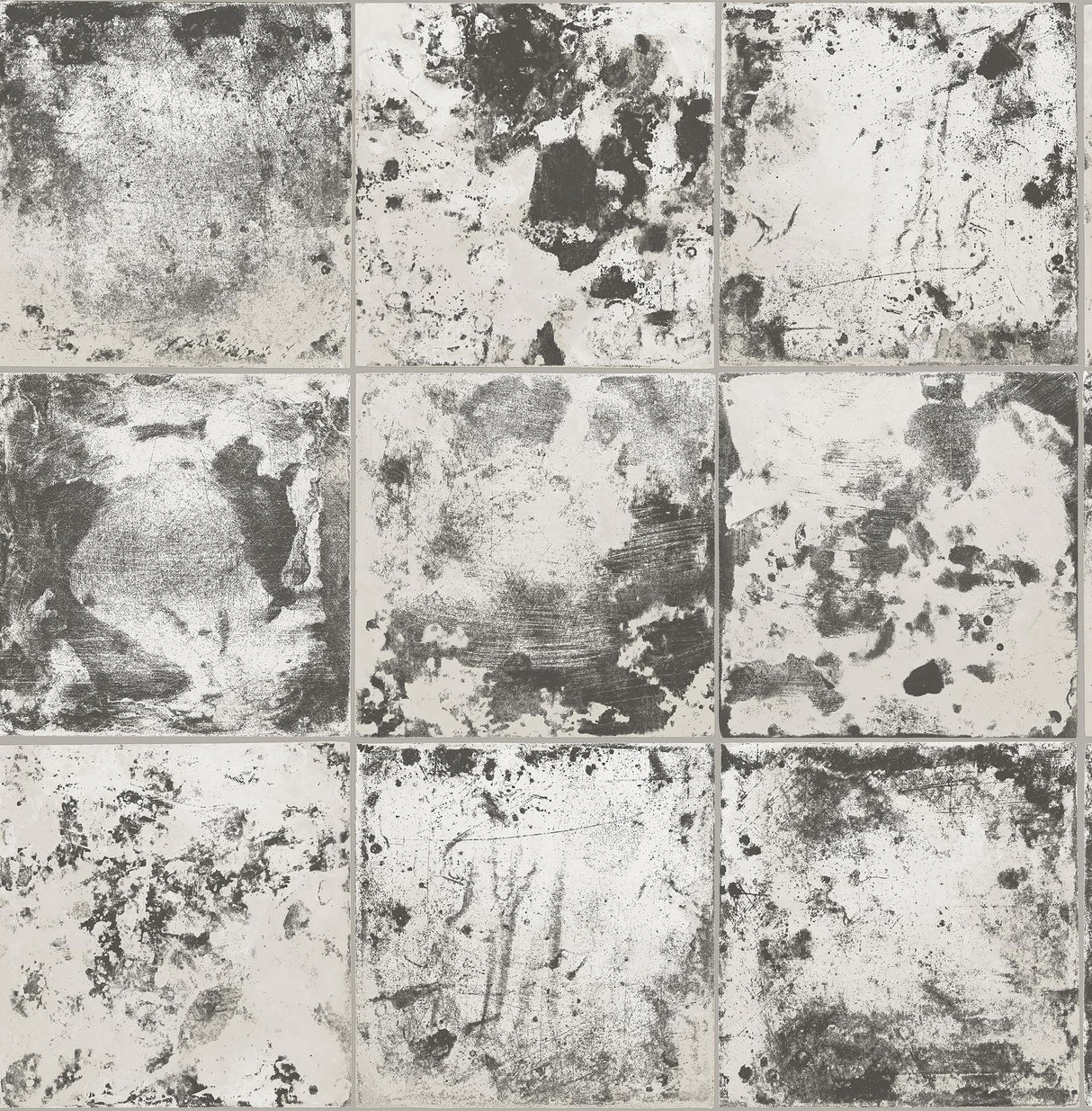 Brewster Home Fashions NuWallpaper None Tiles Charcoal Wallpaper