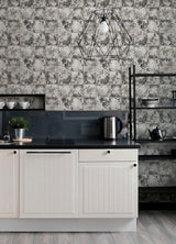 Brewster Home Fashions NuWallpaper None Tiles Charcoal Wallpaper