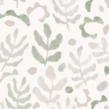 Brewster Home Fashions NuWallpaper None Leaves Neutral Green Wallpaper