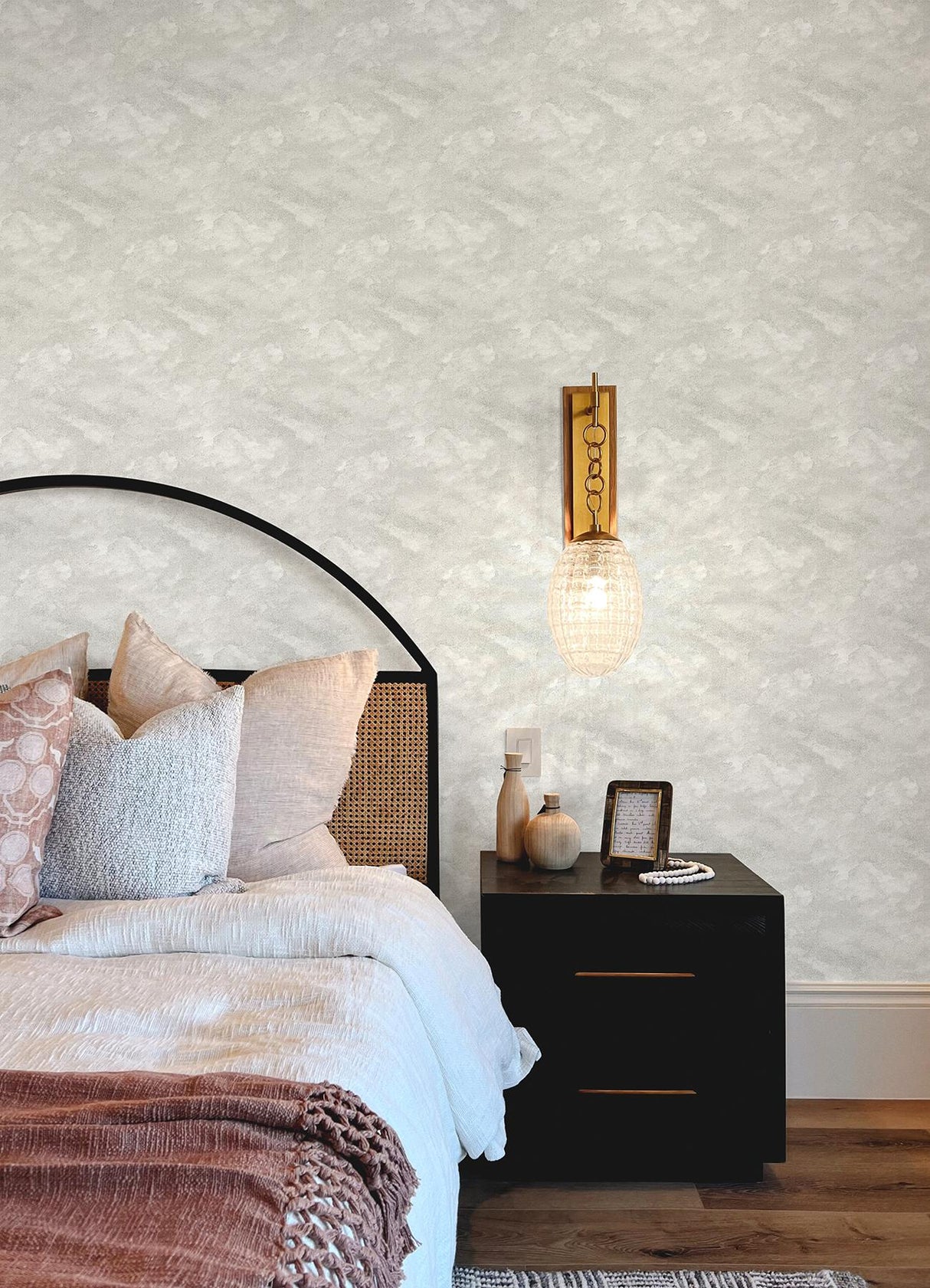 Brewster Home Fashions NuWallpaper None Clouds Light Grey Wallpaper