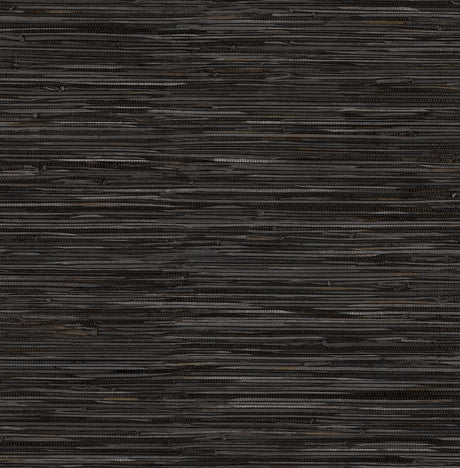 Brewster Home Fashions NuWallpaper None Faux Grasscloth Black Wallpaper