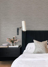 Brewster Home Fashions NuWallpaper None Faux Grasscloth Grey Wallpaper
