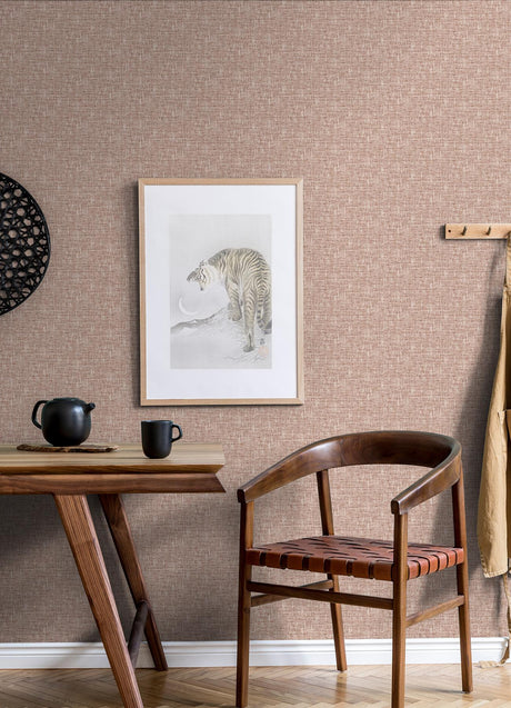 Brewster Home Fashions NuWallpaper None Fabric Textures Terracotta Wallpaper