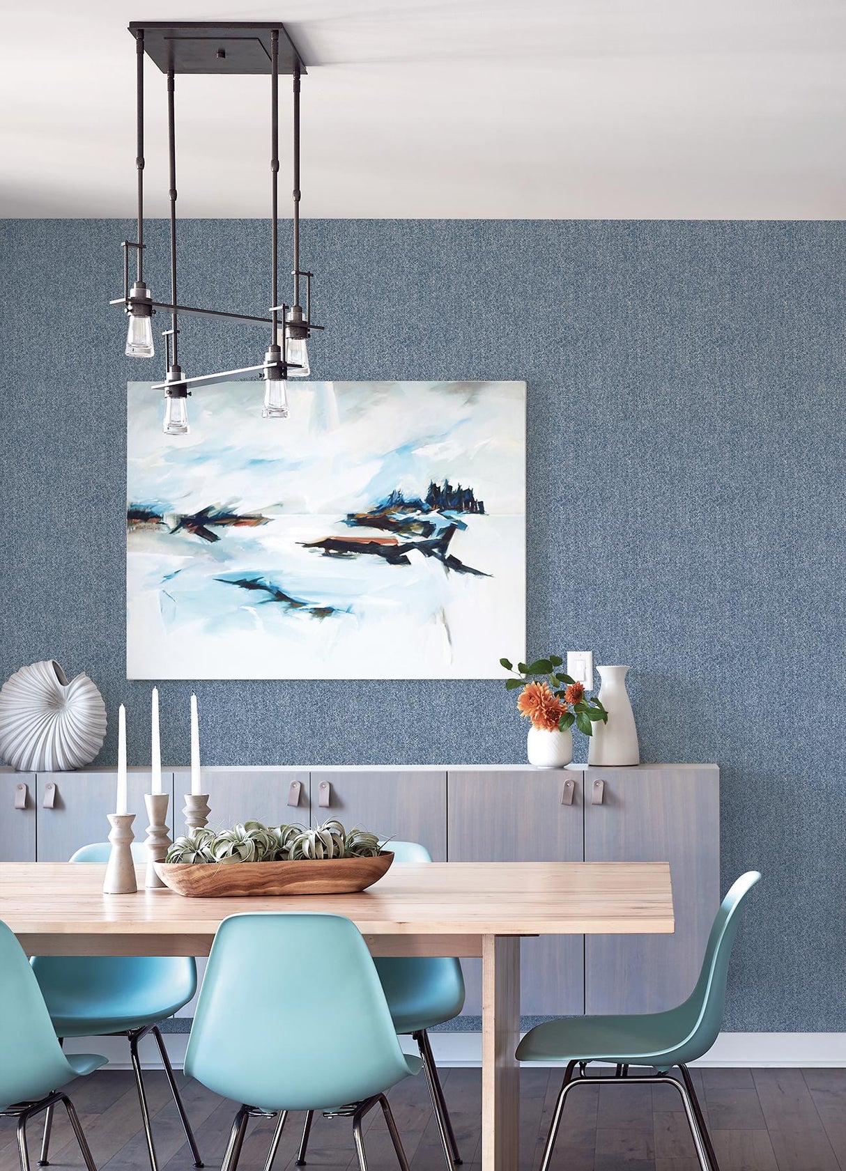 Brewster Home Fashions NuWallpaper None Fabric Textures Navy Wallpaper